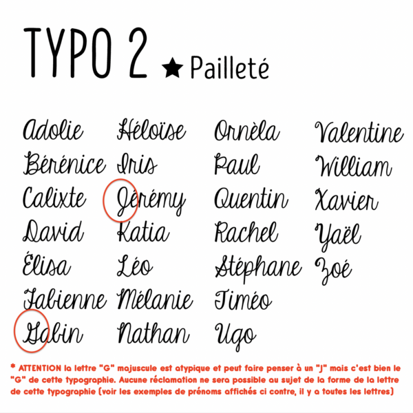 Typo 2 ★ Paillettes